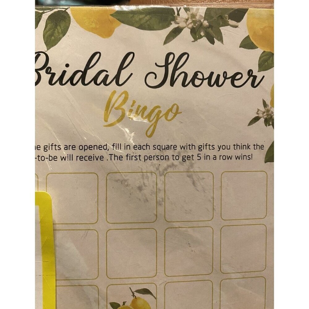 Bridal Shower Bingo Fun Game New Nip - Lemon Theme Wedding